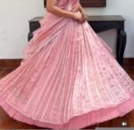 Women’s lehenga set/pink croptop lehenga/Indian crop top skirt USA/hand embroidered lehenga set dupatta/pink lehenga skirt/pink lehenga set