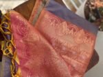 Traditional border silk saree with stitched blouse|traditional saree with readymade blouse/silk sarees USA/semi silk saree us/lavender saree