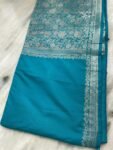Traditional border silk saree with stitched blouse|traditional saree with readymade blouse/silk sarees USA/semi silk saree us/simpblue saree