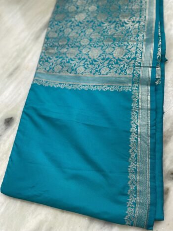 Traditional border silk saree with stitched blouse|traditional saree with readymade blouse/silk sarees semi silk saree us/simpblue saree