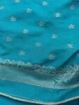 Traditional border silk saree with stitched blouse|traditional saree with readymade blouse/silk sarees USA/semi silk saree us/simpblue saree