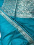 Traditional border silk saree with stitched blouse|traditional saree with readymade blouse/silk sarees USA/semi silk saree us/simpblue saree