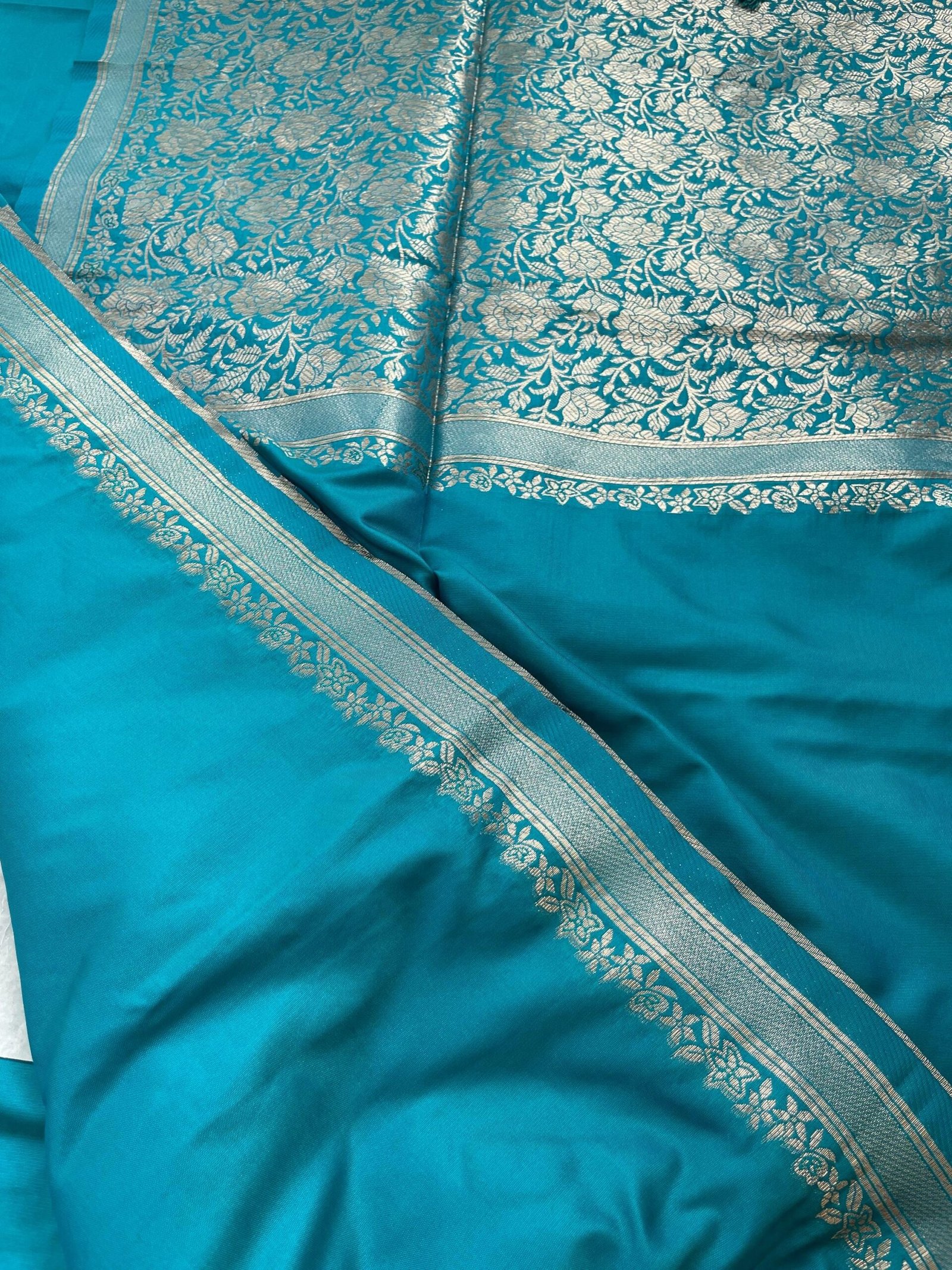 Traditional border silk saree with stitched blouse|traditional saree with readymade blouse/silk sarees USA/semi silk saree us/simpblue saree