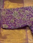 Lavender Silk Bridal Blouse: Hand Embroidered Zardosi Maggam Work,lavender bridal blouse,wedding blouse,heavy bridal blouse,wedding saree us