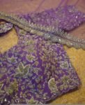 Lavender Silk Bridal Blouse: Hand Embroidered Zardosi Maggam Work,lavender bridal blouse,wedding blouse,heavy bridal blouse,wedding saree us