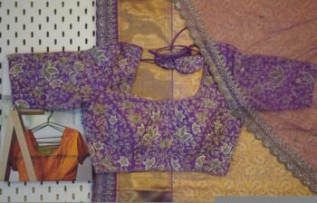 Lavender Silk Bridal Blouse: Hand Embroidered Zardosi Maggam Work,lavender bridal blouse,wedding blouse,heavy bridal blouse,wedding saree us