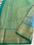 Traditional border silk saree with stitched blouse|traditional saree with readymade blouse/silk sarees USA/semi silk saree/blue silk saree