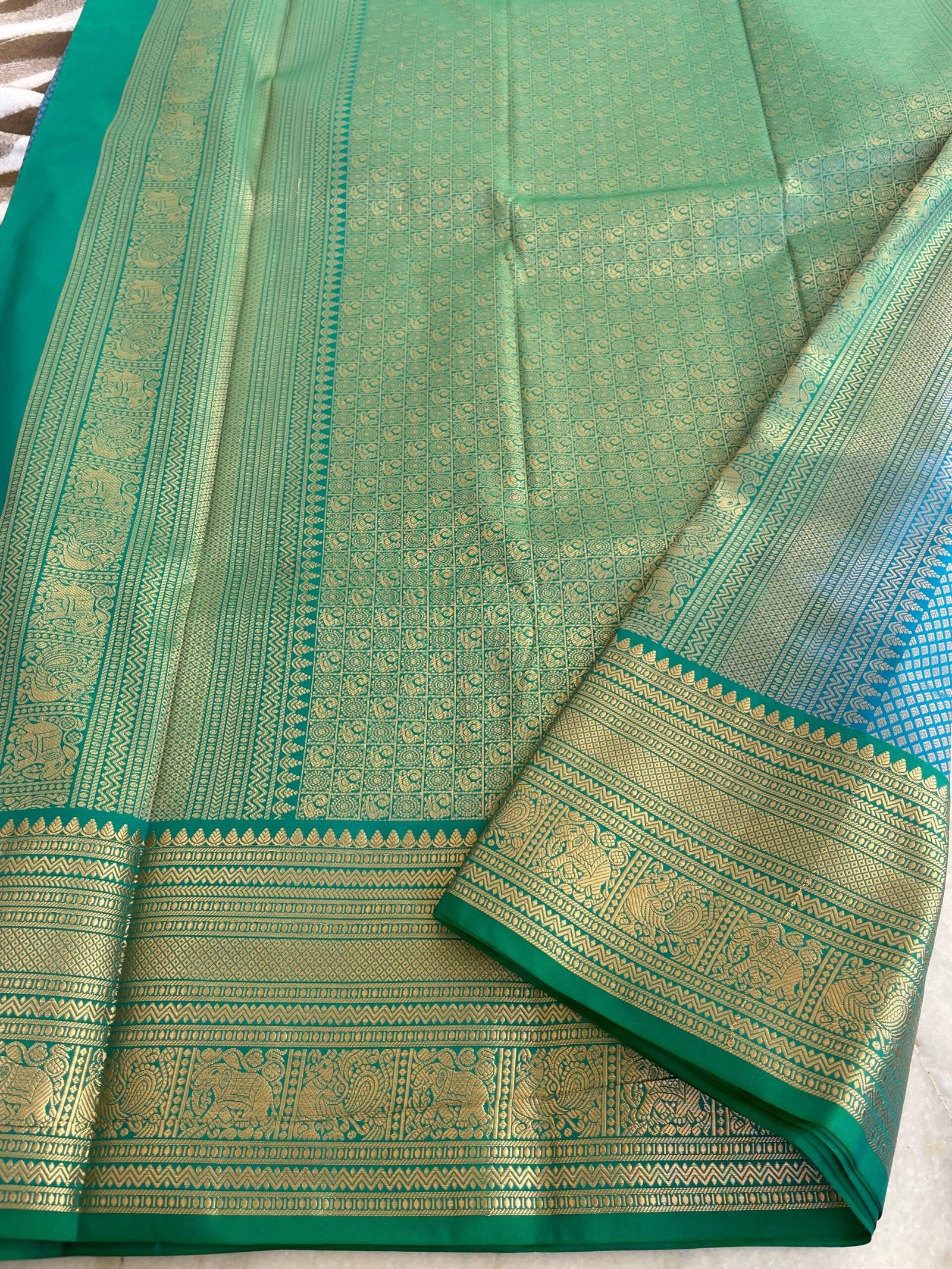 Traditional border silk saree with stitched blouse|traditional saree with readymade blouse/silk sarees USA/semi silk saree/blue silk saree