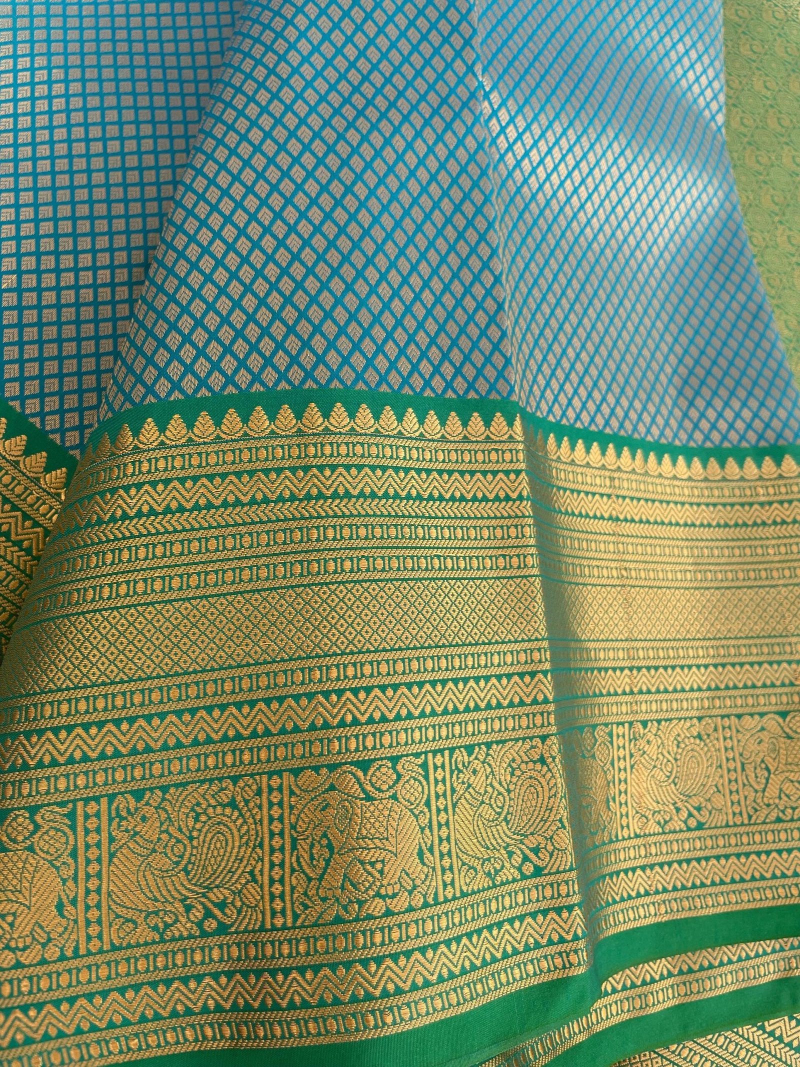 Traditional border silk saree with stitched blouse|traditional saree with readymade blouse/silk sarees USA/semi silk saree/blue silk saree