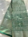 Traditional border silk saree with stitched blouse|traditional saree with readymade blouse/silk sarees USA/semi silk saree/green silk saree