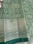 Traditional border silk saree with stitched blouse|traditional saree with readymade blouse/silk sarees USA/semi silk saree/green silk saree