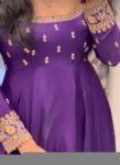 Hand embroidered Anarkali with dupatta/purple anarkali suit set/chinnon silk anarkali dupatta USA/Indian dresses/anarkali dress with dupatta