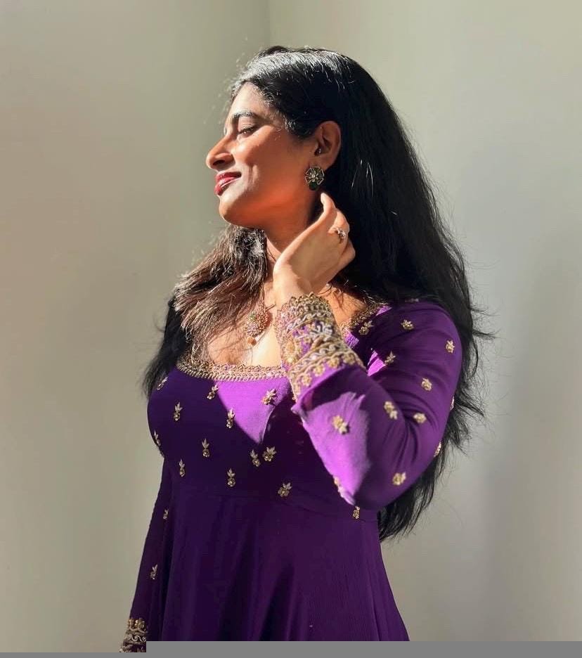 Hand embroidered Anarkali with dupatta/purple anarkali suit set/chinnon silk anarkali dupatta USA/Indian dresses/anarkali dress with dupatta