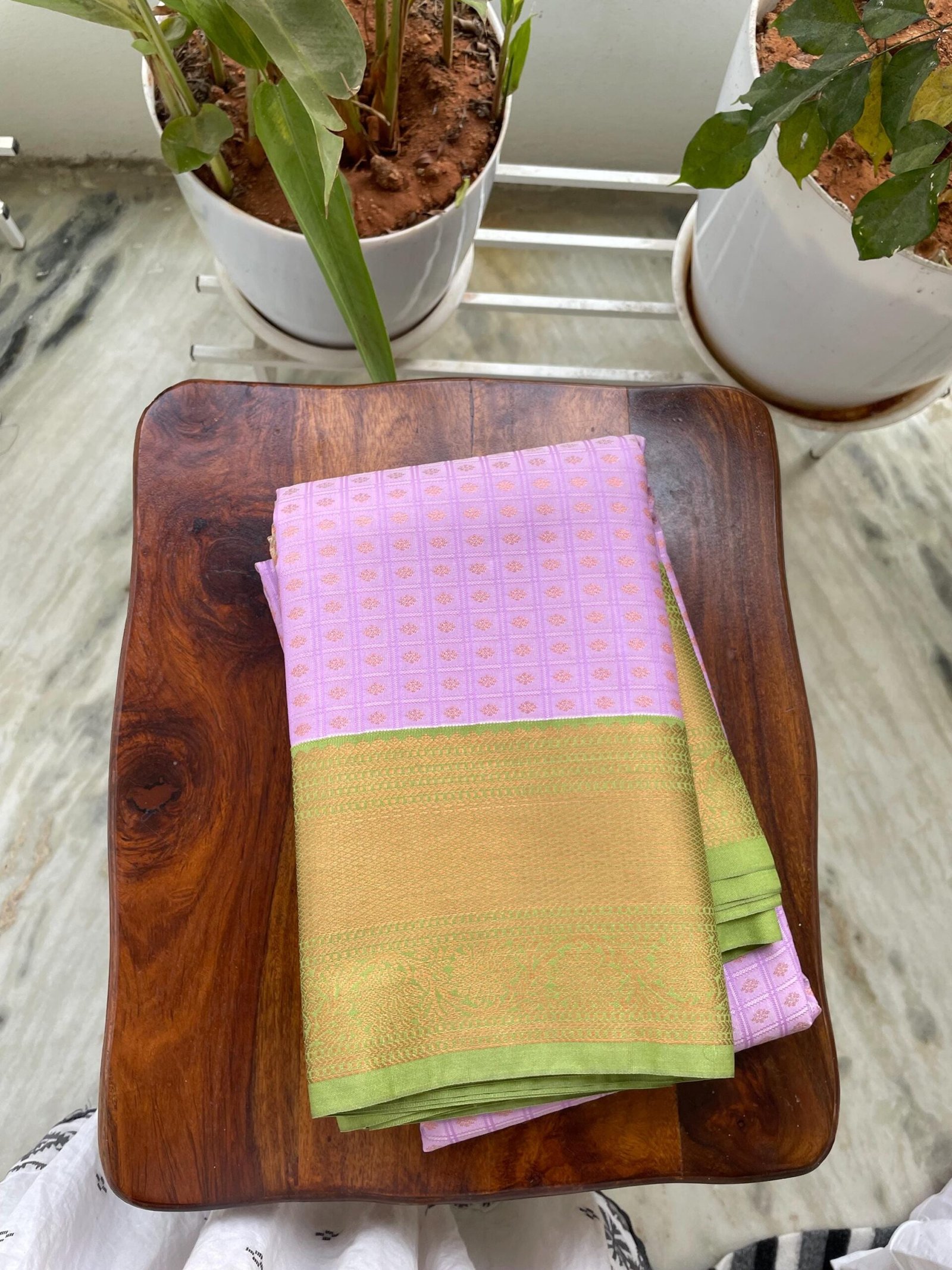 Traditional border silk saree with stitched blouse|traditional saree with readymade blouse/silk sarees USA/semi silk saree us/lavender saree