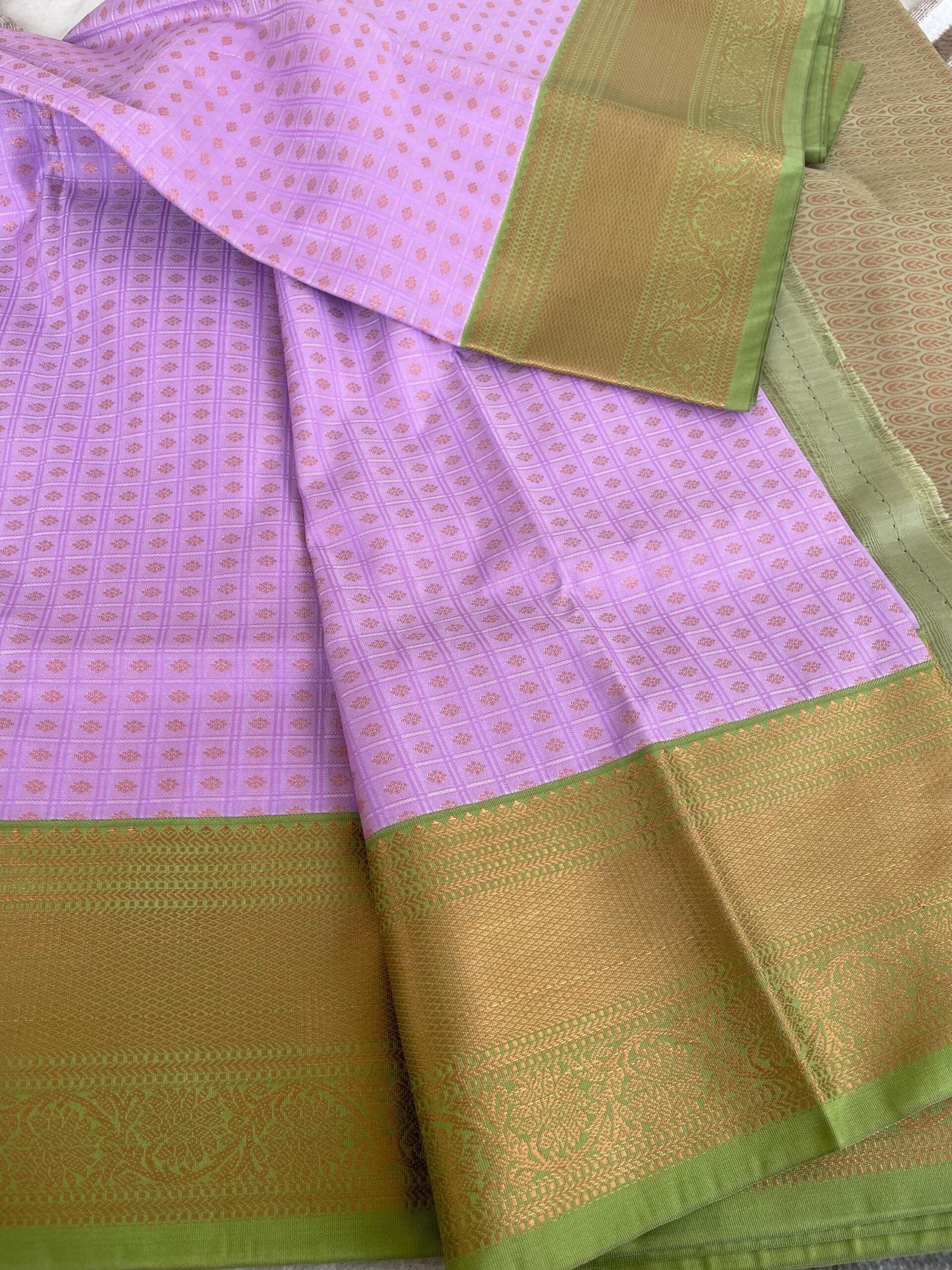 Traditional border silk saree with stitched blouse|traditional saree with readymade blouse/silk sarees USA/semi silk saree us/lavender saree