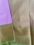 Traditional border silk saree with stitched blouse|traditional saree with readymade blouse/silk sarees USA/semi silk saree us/lavender saree