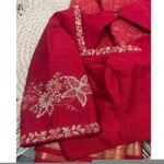 pure silk hand embroidery blouse /saree maggam blouse /red zardosi blouse /maroon red hand embroidered blouse /red ready made blouse zardosi