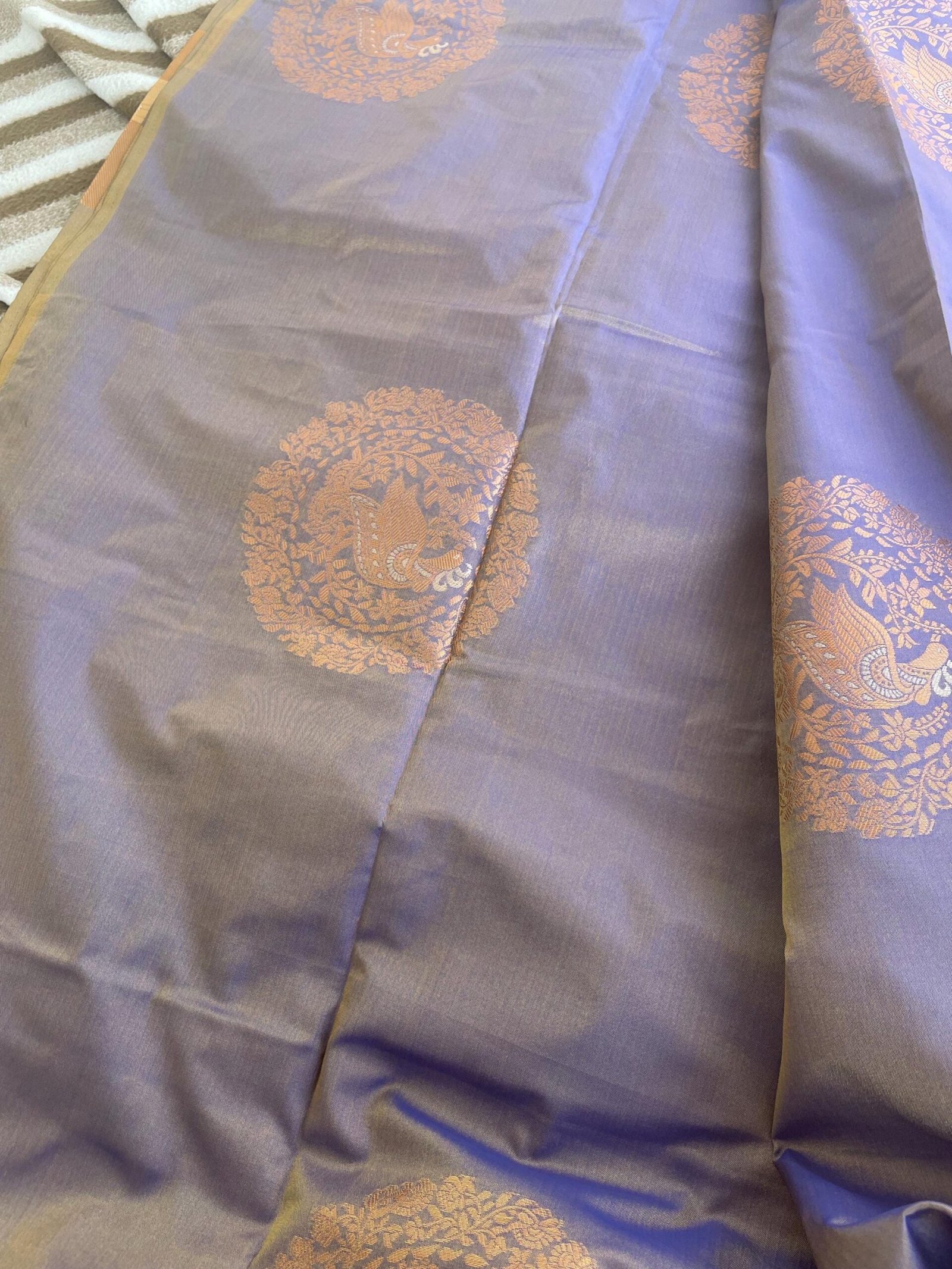 Traditional border silk saree with stitched blouse|traditional saree with readymade blouse/silk sarees USA/semi silk saree us/lavender saree