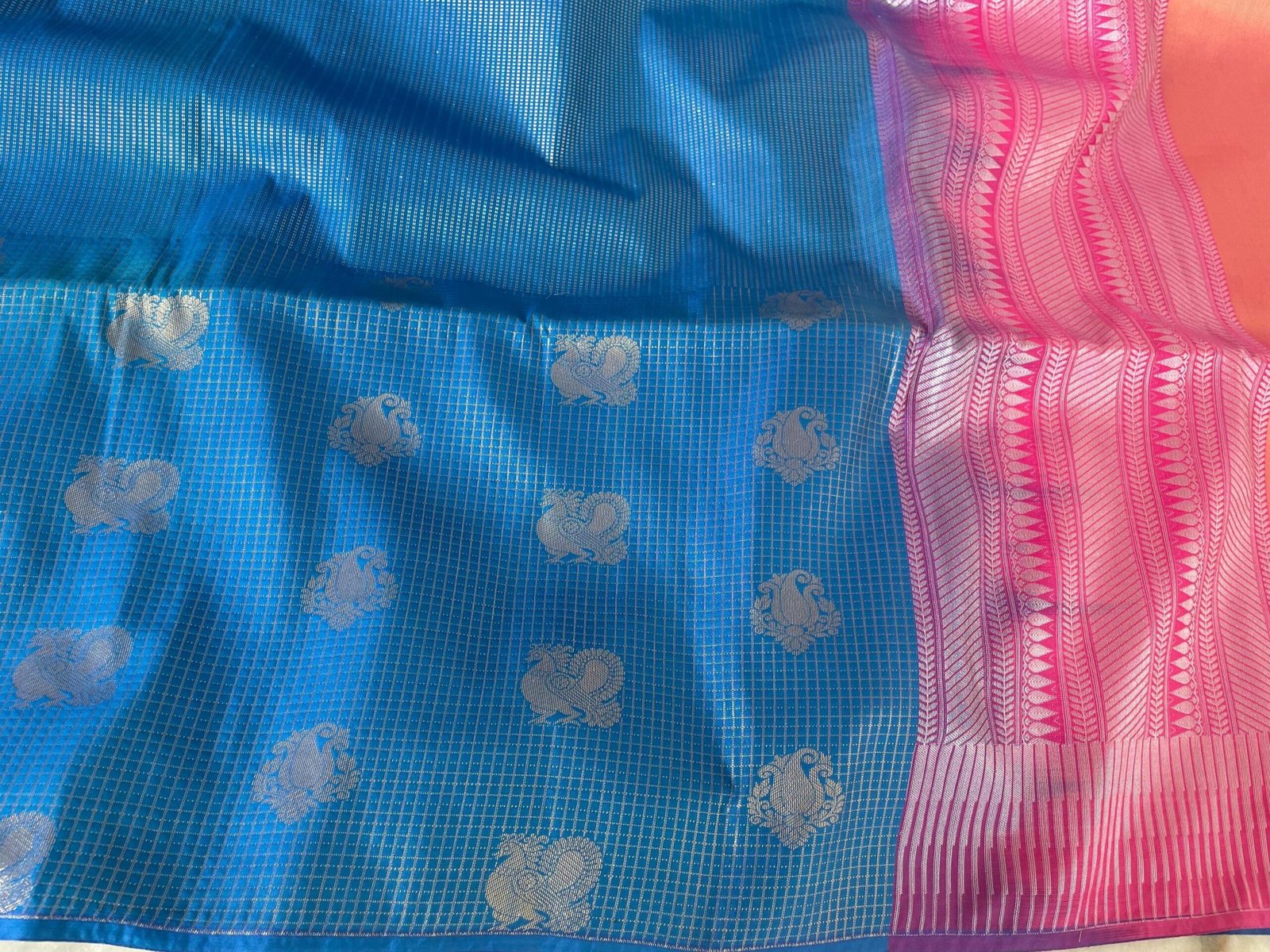 Traditional border silk saree with stitched blouse|traditional saree with readymade blouse/silk sarees USA/semi silk saree us/lavender saree