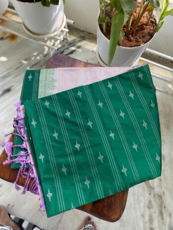 Traditional border silk saree with stitched blouse|traditional saree with readymade blouse/silk sarees pink semi silk saree/green saree