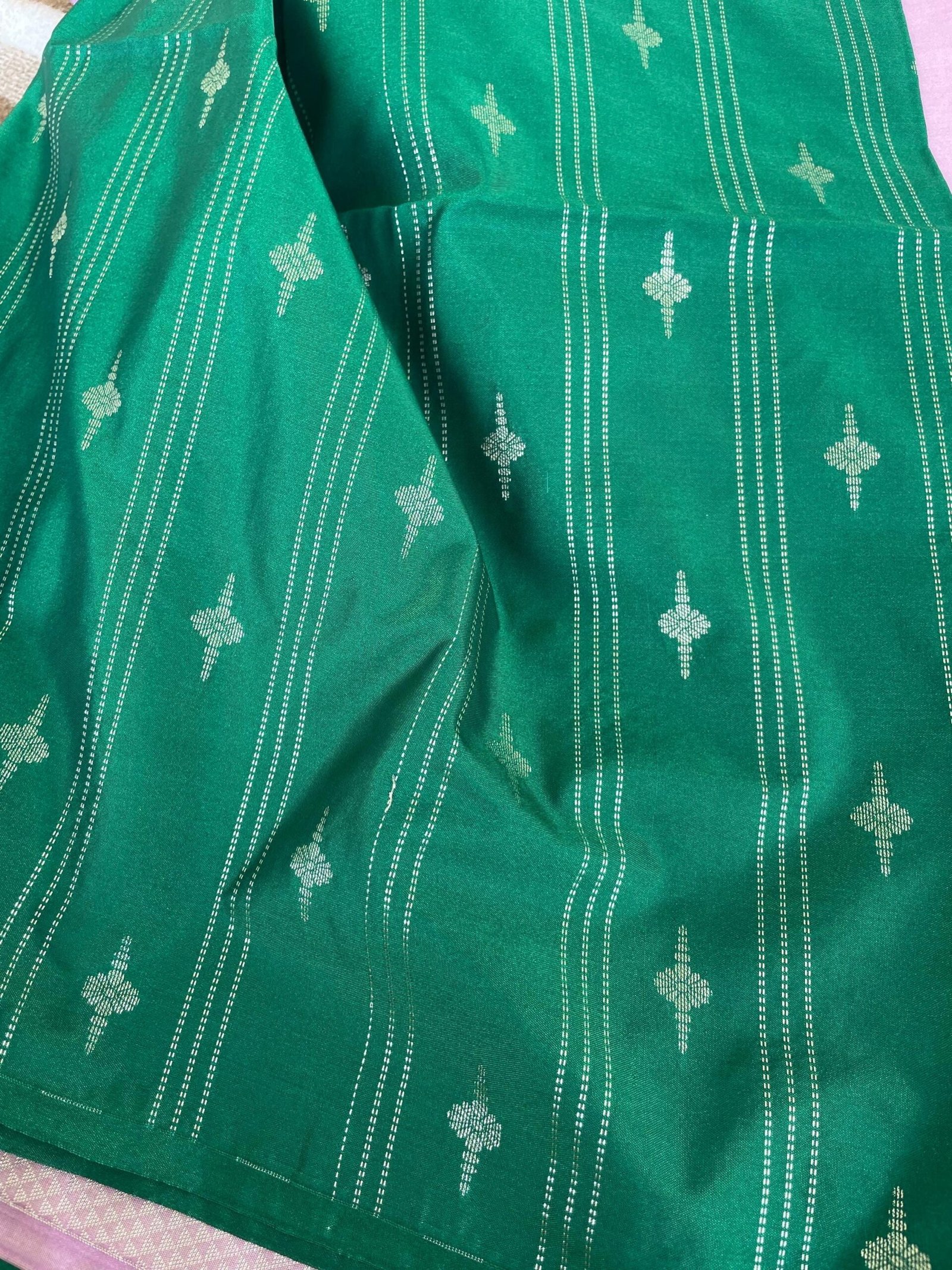 Traditional border silk saree with stitched blouse|traditional saree with readymade blouse/silk sarees USA/pink semi silk saree/green saree