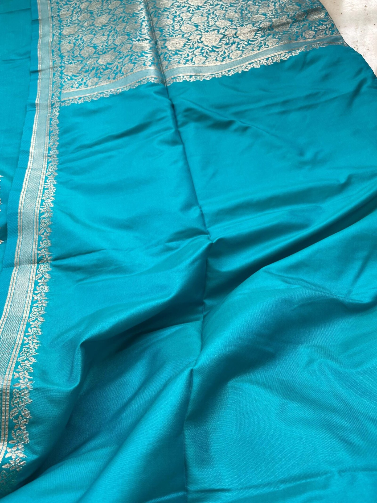 Traditional border silk saree with stitched blouse|traditional saree with readymade blouse/silk sarees USA/semi silk saree us/simpblue saree