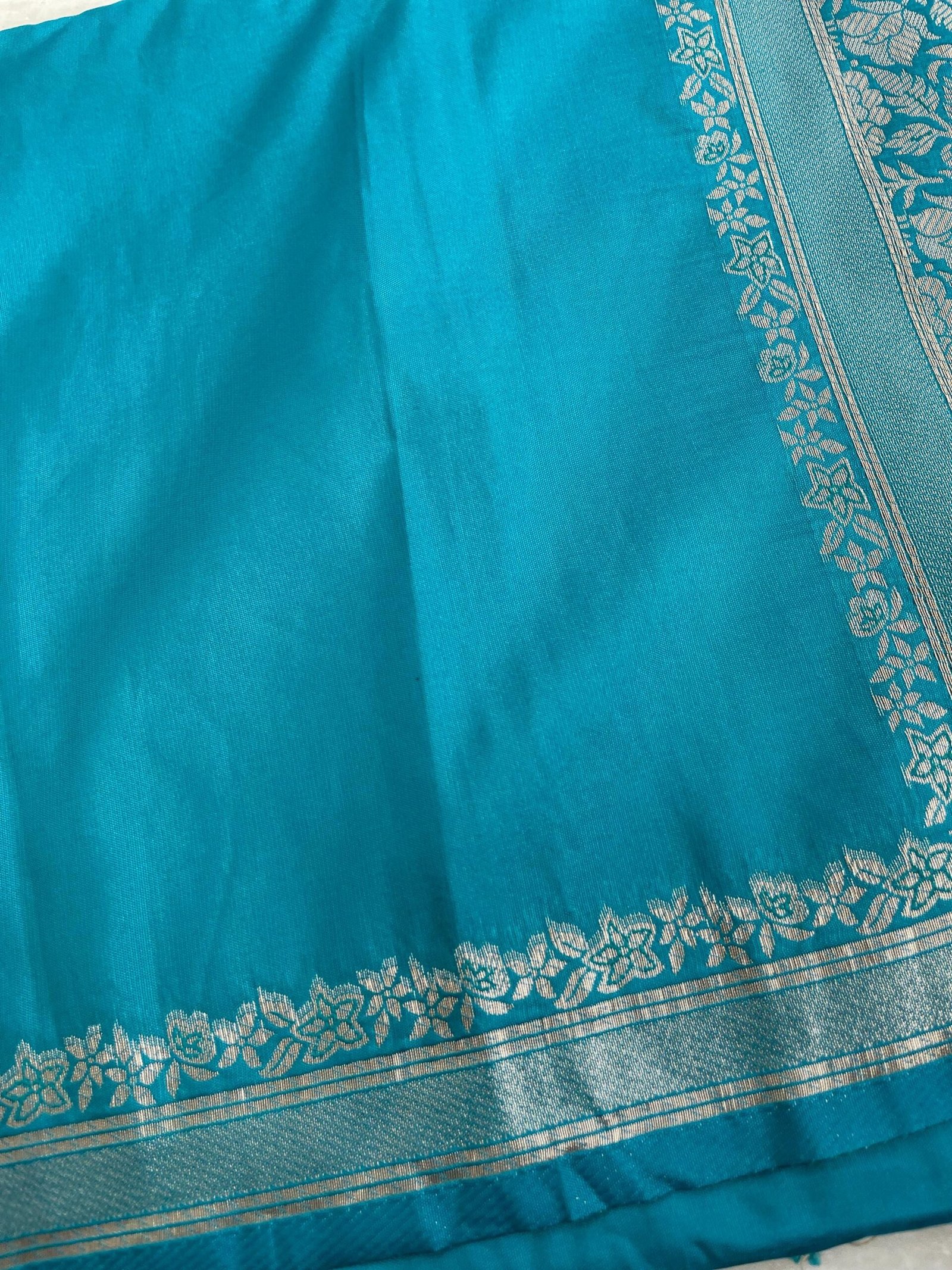 Traditional border silk saree with stitched blouse|traditional saree with readymade blouse/silk sarees USA/semi silk saree us/simpblue saree