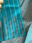 Traditional border silk saree with stitched blouse|traditional saree with readymade blouse/silk sarees USA/semi silk saree us/simpblue saree