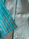 Traditional border silk saree with stitched blouse|traditional saree with readymade blouse/silk sarees USA/semi silk saree us/simpblue saree