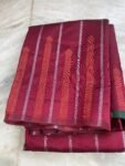 Traditional border silk saree with stitched blouse|traditional saree with readymade blouse/silk sarees USA/semi silk saree/maroon silk saree