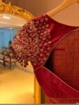 pure silk hand embroidery blouse/saree maggam blouse/maroon red raw silk zardosi blouse/hand embroidered blouse/ready made blouse zardosi/