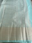 Traditional border silk saree with stitched blouse|traditional saree with readymade blouse/silk sarees USA/semi silk saree/blue silk saree