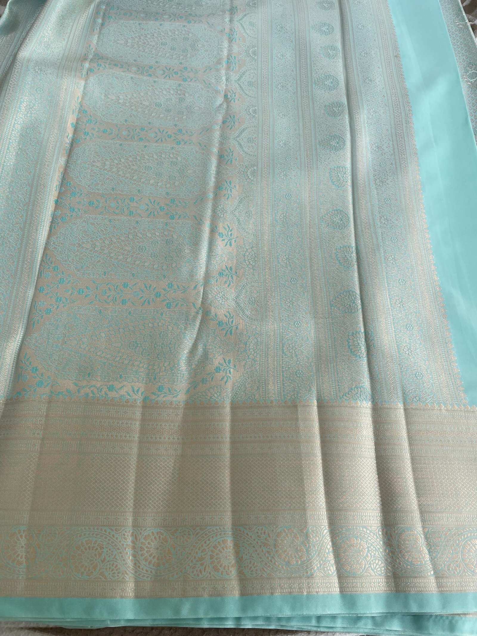 Traditional border silk saree with stitched blouse|traditional saree with readymade blouse/silk sarees USA/semi silk saree/blue silk saree