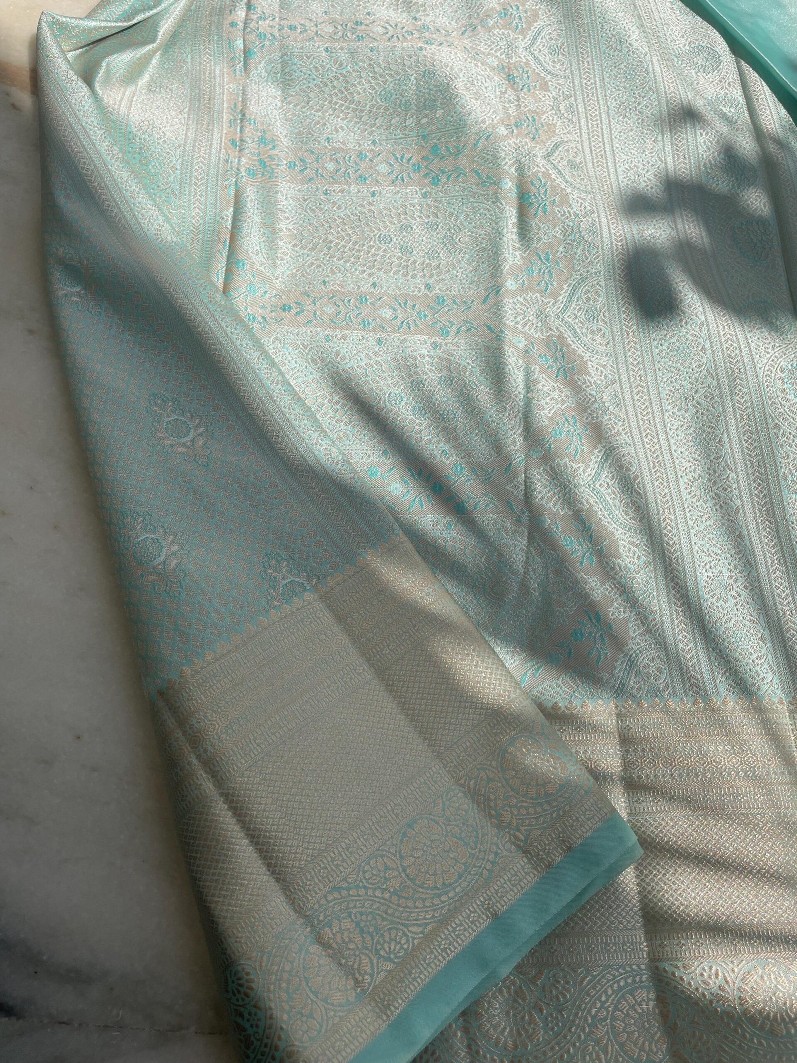 Traditional border silk saree with stitched blouse|traditional saree with readymade blouse/silk sarees USA/semi silk saree/blue silk saree