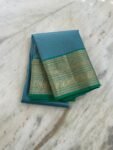 Traditional border silk saree with stitched blouse|traditional saree with readymade blouse/silk sarees USA/semi silk saree/blue silk saree