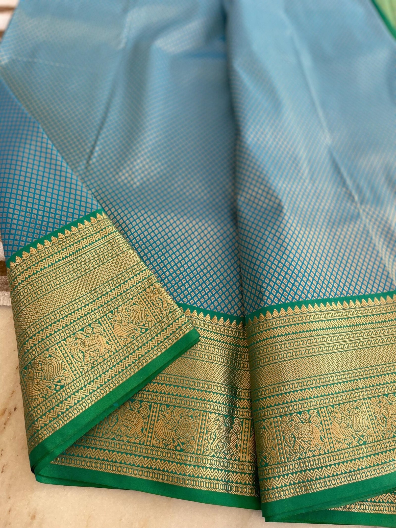 Traditional border silk saree with stitched blouse|traditional saree with readymade blouse/silk sarees USA/semi silk saree/blue silk saree