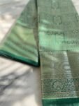 Traditional border silk saree with stitched blouse|traditional saree with readymade blouse/silk sarees USA/semi silk saree/green silk saree