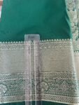 Traditional border silk saree with stitched blouse|traditional saree with readymade blouse/silk sarees USA/semi silk saree/green silk saree