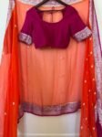 Pure handloom khaddi georgette orange pink silk saree |heritage silk saree/banarasi silk saree | banarasi chiffon saree | pink banarasi usa