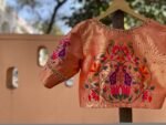 pure silk hand embroidery blouse/elbow sleeve maggam blouse/paithani zardosi blouse/hand embroidered blouse/red Paithani ready made blouse