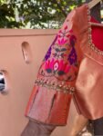 pure silk hand embroidery blouse/elbow sleeve maggam blouse/paithani zardosi blouse/hand embroidered blouse/red Paithani ready made blouse