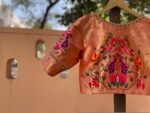 pure silk hand embroidery blouse/elbow sleeve maggam blouse/paithani zardosi blouse/hand embroidered blouse/red Paithani ready made blouse