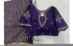 pure silk hand embroidery blouse/saree maggam blouse/purple zardosi blouse/hand embroidered blouse /magenta pink ready made blouse zardosi