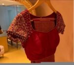 pure silk hand embroidery blouse/saree maggam blouse/maroon red raw silk zardosi blouse/hand embroidered blouse/ready made blouse zardosi/