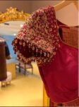pure silk hand embroidery blouse/saree maggam blouse/maroon red raw silk zardosi blouse/hand embroidered blouse/ready made blouse zardosi/
