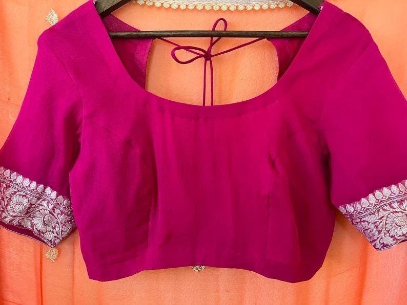 Pure handloom khaddi georgette orange pink silk saree |heritage silk saree/banarasi silk saree | banarasi chiffon saree | pink banarasi usa