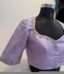 Lavender hand embroidery blouse/saree maggam work blouse/hand embroidery saree blouse/hand embroidered blouse/lavender ready made blouse usa