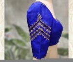pure silk hand embroidery blouse/ saree maggam blouse/ zardosi blouse usa/hand embroidered moderblouse/blue ready made blouse zardosi usa