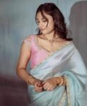 Blue silk saree with hand embroidered blouse/pink blouse with handwork saree/pure silk saree with belt /peach designer saree with belt usa