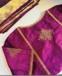 pure silk hand embroidery blouse/saree maggam blouse/purple zardosi blouse/hand embroidered blouse /magenta pink ready made blouse zardosi